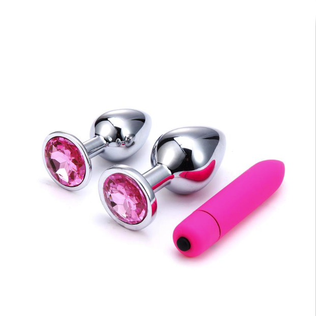 Stainless Steel Butt Plug  with Vaginal Bullet Vibrator - Your Goods Central