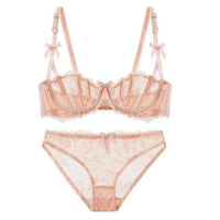 Sexy transparent lace lingerie bra and panty set - Your Goods Central