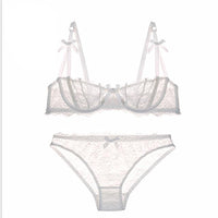 Sexy transparent lace lingerie bra and panty set - Your Goods Central