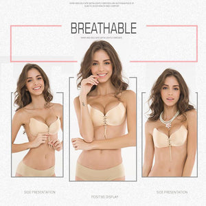 Lace up Spandex Self-Adhesive Strapless Invisible Bra - Your Goods Central