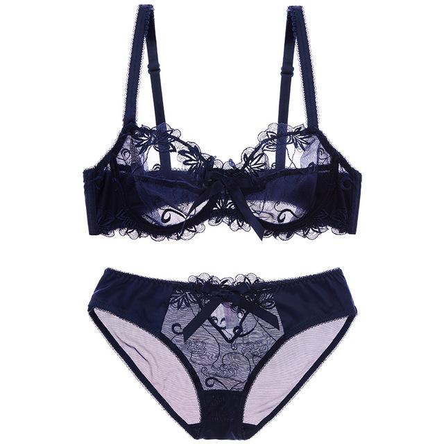 Sexy Embroidered Transparent lace bra - Your Goods Central