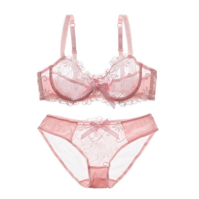 Sexy Embroidered Transparent lace bra - Your Goods Central