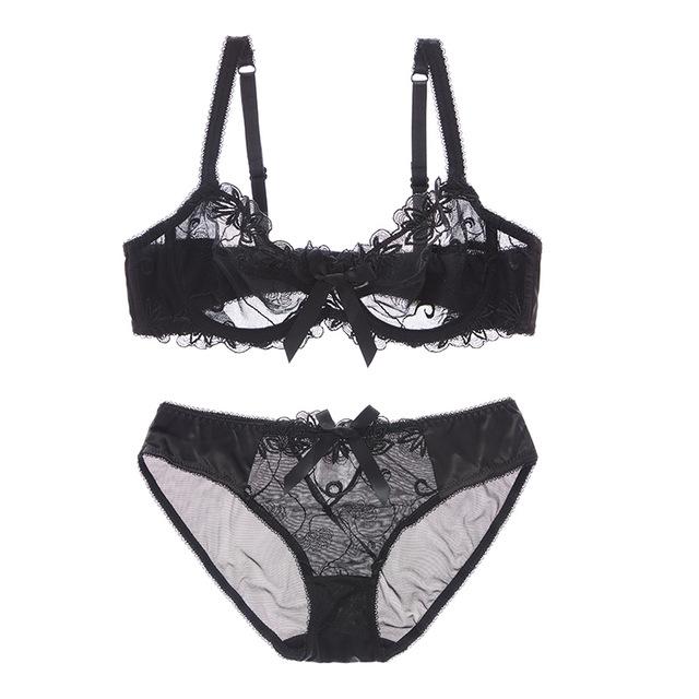 Sexy Embroidered Transparent lace bra - Your Goods Central