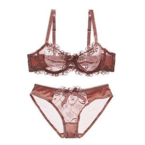 Sexy Embroidered Transparent lace bra - Your Goods Central