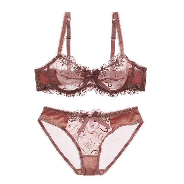 Sexy Embroidered Transparent lace bra - Your Goods Central