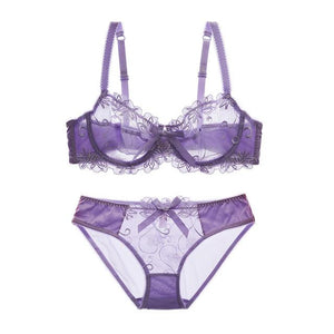 Sexy Embroidered Transparent lace bra - Your Goods Central