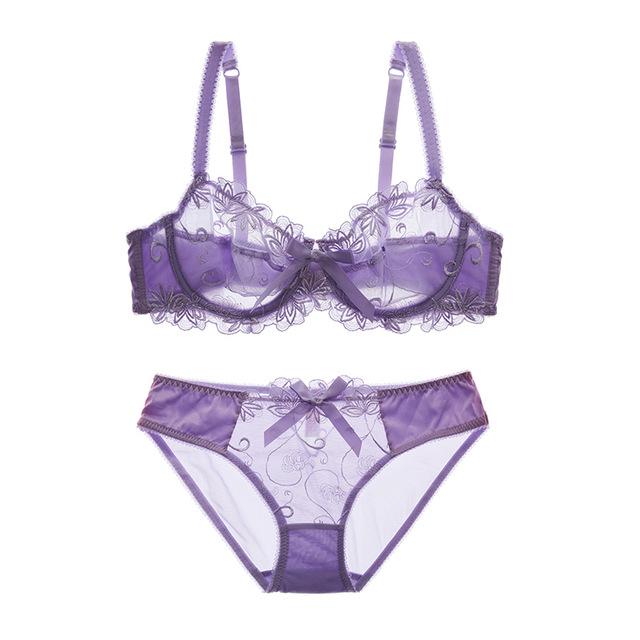 Sexy Embroidered Transparent lace bra - Your Goods Central