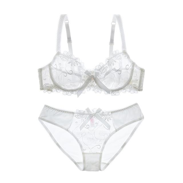 Sexy Embroidered Transparent lace bra - Your Goods Central