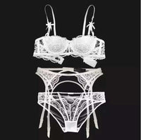 Sexy embroidery lingerie set/bra and panty with garter - Your Goods Central