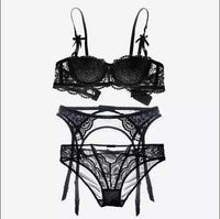 Sexy embroidery lingerie set/bra and panty with garter - Your Goods Central