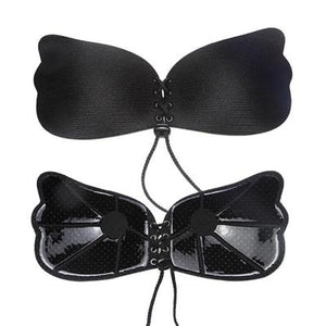 Lace up Spandex Self-Adhesive Strapless Invisible Bra - Your Goods Central