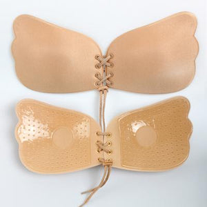 Lace up Spandex Self-Adhesive Strapless Invisible Bra - Your Goods Central