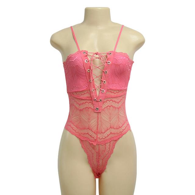 Deep V Lace Bodysuit - Your Goods Central